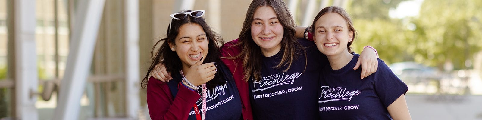 Three Badger precollege students taking a selfie