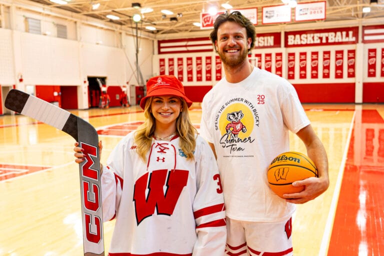 Students athletes Quinn Kuntz and Carter Gilmore posing for a picture