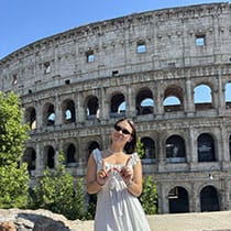 Morgan Ramsey making W infront of Roman Colosseum