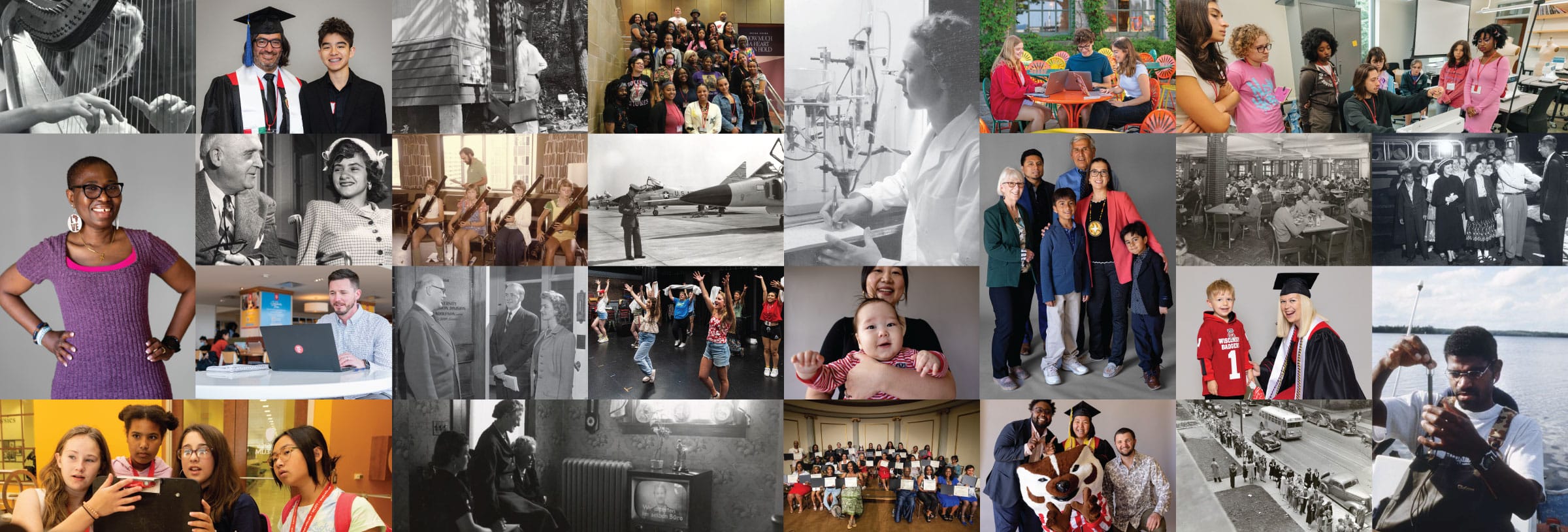 Collage of Continuing Studies students throughout the ages
