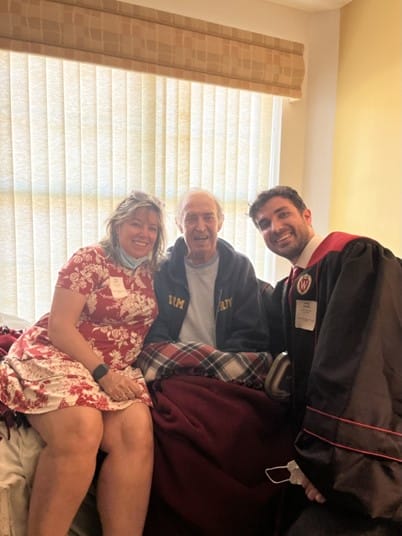 Alex with his mother Ellen visiting his grandfather Howard