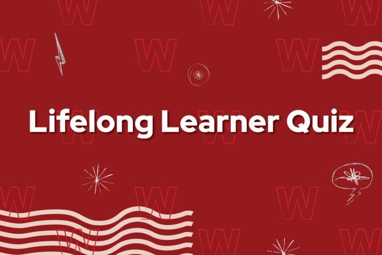 UW branded graphic that says "Lifelong Learner Quiz"