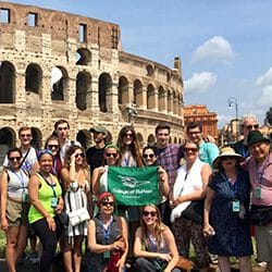 Mirta and students in Rome