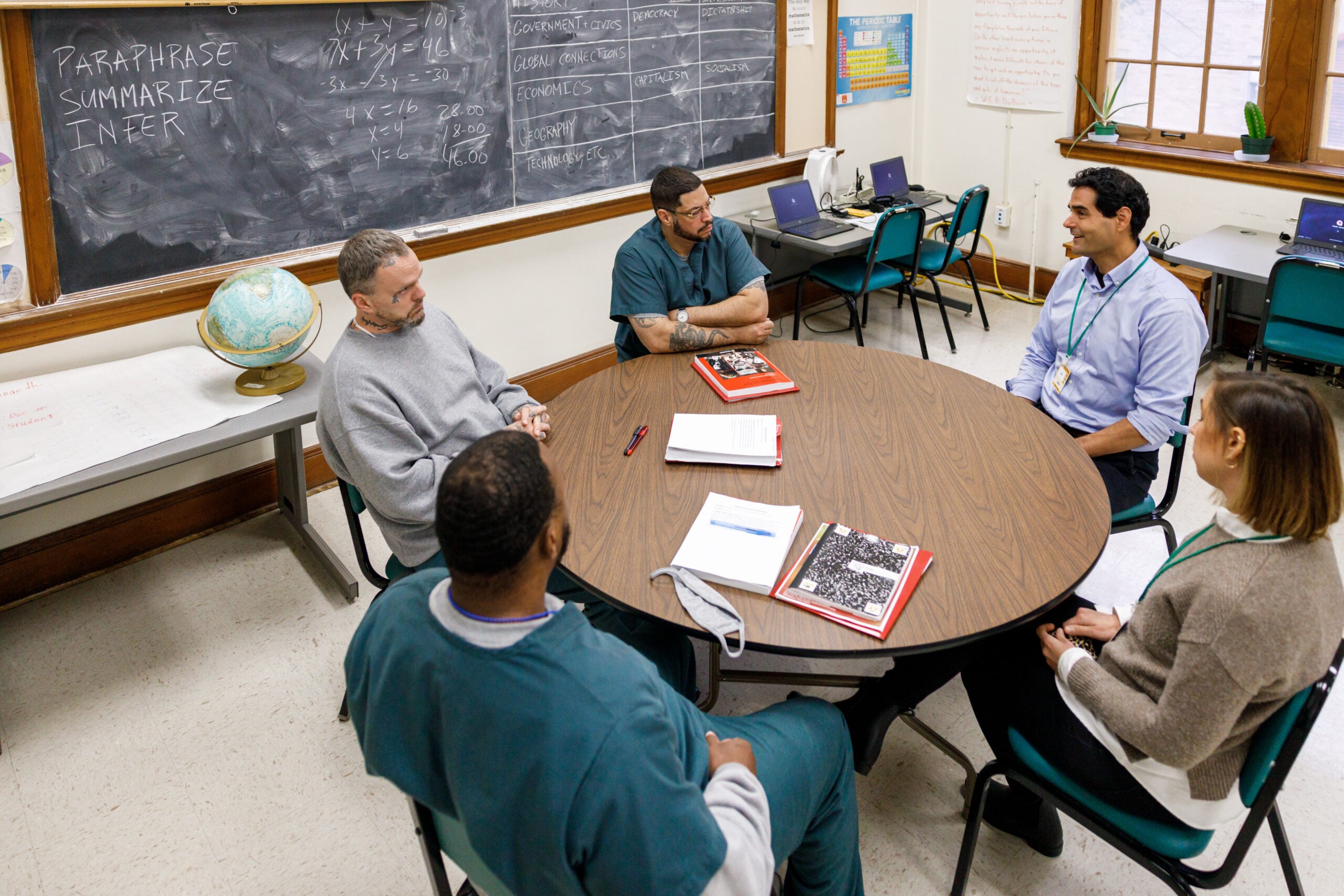 Group of Beyond Bars students sitting at a table