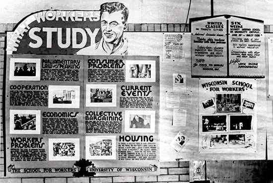 UW School for Workers exhibit at the La Crosse Vocational School in 1938